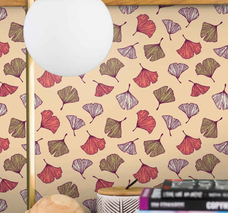 Papeles de pared modernos Hojas de ginkgo de colores