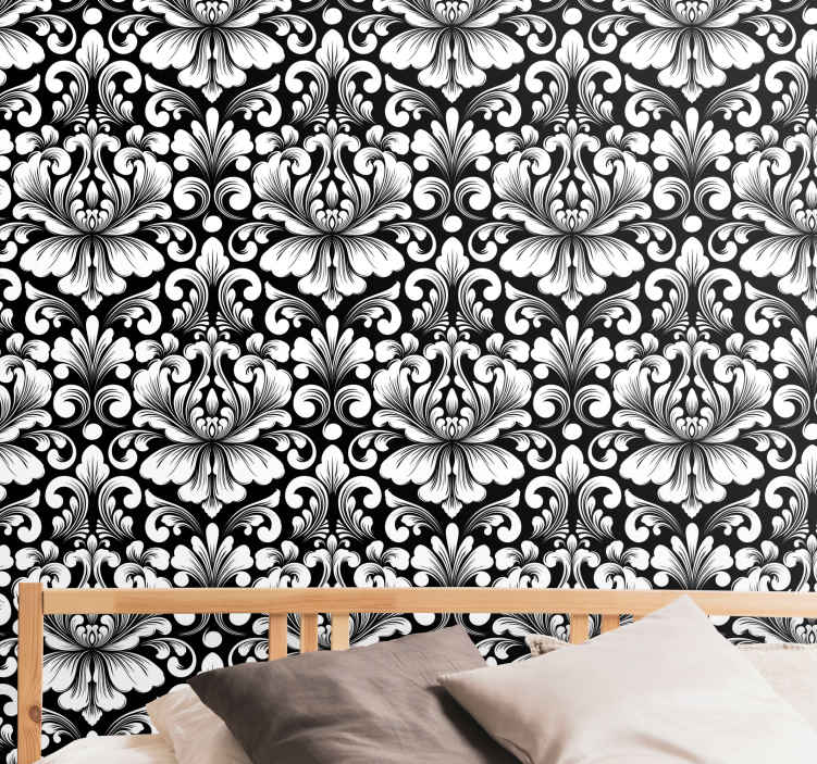 York Wallcoverings Tres Chic BL0397 Graphic Damask Wallpaper Blacks   Ultra Removable  Amazonin Home Improvement