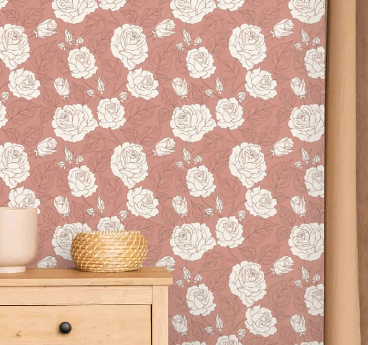 Pink white black grey yellow Color very big summer flower pattern in  textured background wallpaper