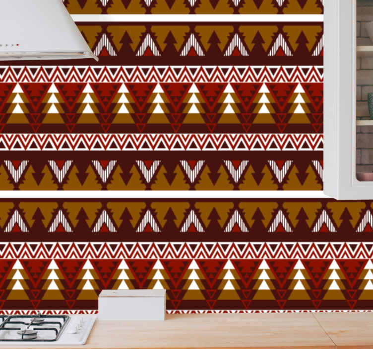 Carta parati astratta Modelli tribali marroni