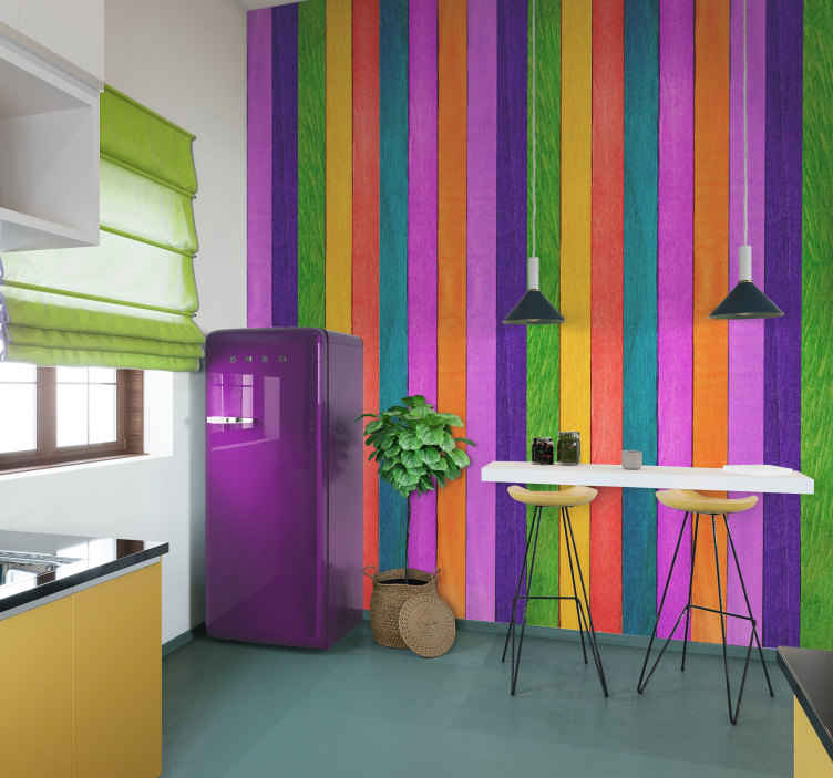 pared listones de madera de colores Stock Illustration