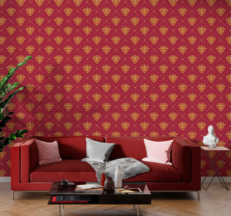 Dundee Deco 4-in Abstract Damask Scroll Magenta Burgundy Self-adhesive Wallpaper Border BD3204