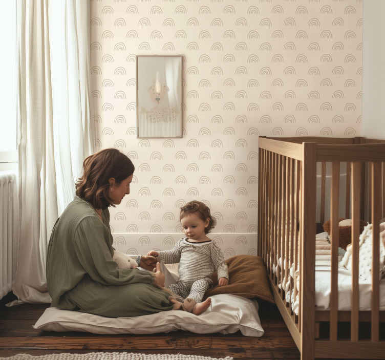 Minimalist rainbow wallpaper for the nursery