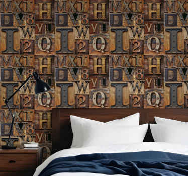 3D effect lettering wallpaper - TenStickers