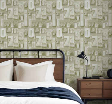 3D industrial style lettering wallpaper - TenStickers