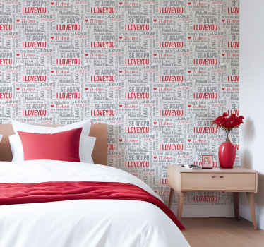 "I love you" different languaes lettering wallpaper - TenStickers