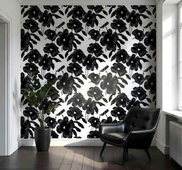 Tapete Natur schwarzer Mohn Blumen - TenStickers