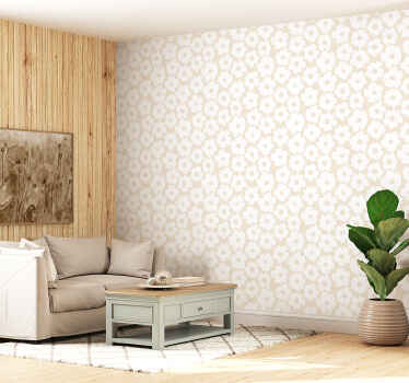 Papel tapiz flores amapola blanca - TenVinilo