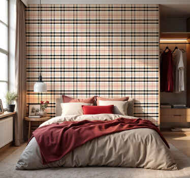 burberry tartan tapet til soveværelse - TenStickers