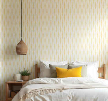 Papel tapiz geométrico rabaul ikat amarillo - TenVinilo