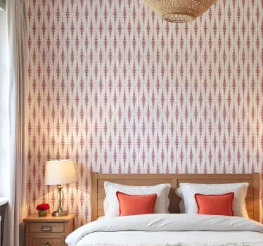 Papel tapiz geométrico rabaul ikat rojo - TenVinilo