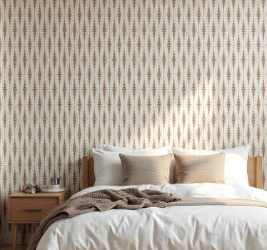 Papel tapiz geométrico rabaul ikat marrón chocolate - TenVinilo