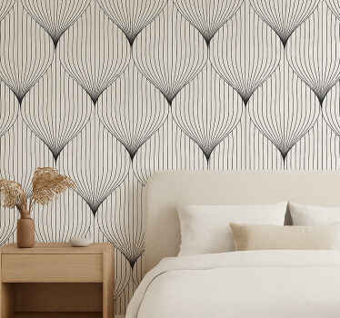 Symetric deco plume master bedroom wallpaper - TenStickers