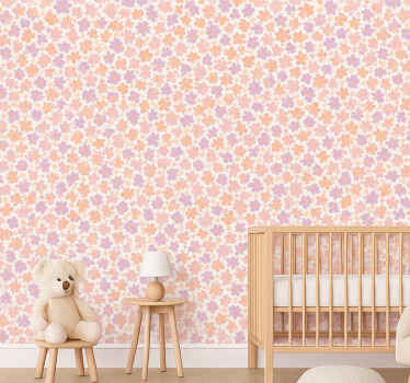 Papier peint chambre enfant petites fleurs pastel - TenStickers