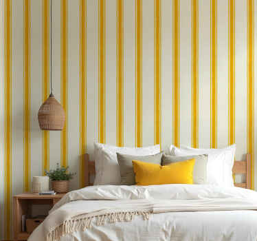 Geometric wallpaper vertical yellow lines - TenStickers