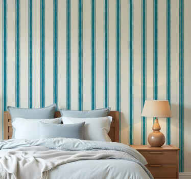 Geometric wallpaper vertical lines in light blue - TenStickers