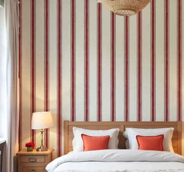 Geometric wallpaper vertical red lines - TenStickers