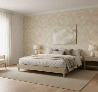 Tapete blätter im eleganten tanfarbenen design - TenStickers