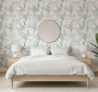 Tiere tapete mit sanften tropischen tieren - TenStickers