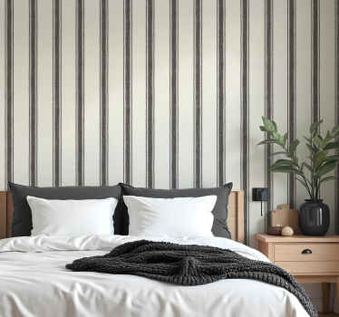 Papel pintado geométrico rectas diplomáticas negras - TenVinilo