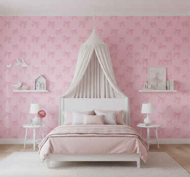 Tapete rosa mit muster von pinken schleifen - TenStickers