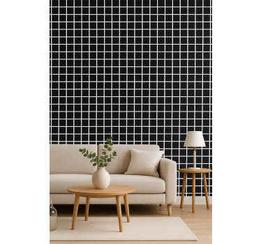 Geometrisch behang grijze vierkanten schaal - TenStickers