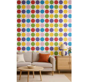 Wallpaper geometric simple colored circles - TenStickers