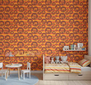 Fotobehang natuur retro zonsondergang en palmen koelkast - TenStickers