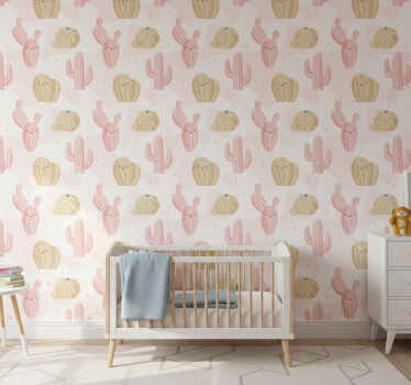 Papel tapiz naturaleza patrón de cactus lindo - TenVinilo