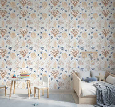 Nature wallpaper stylish coral design - TenStickers