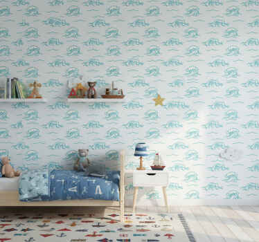 Nature wallpaper waves pattern design - TenStickers