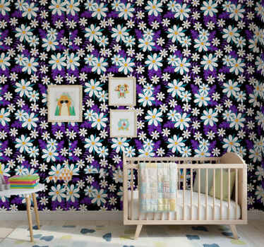 Papel tapiz naturaleza exhibición floral colorida - TenVinilo