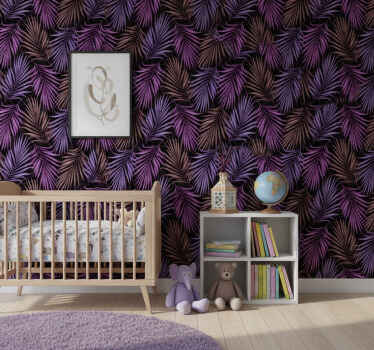 Nature wallpaper purple leaf design - TenStickers