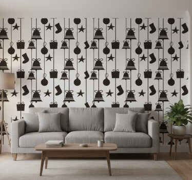 Papel tapiz navidad calcetines negros - TenVinilo