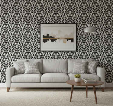 Tapet camera de zi frunze negre elegante - TenStickers