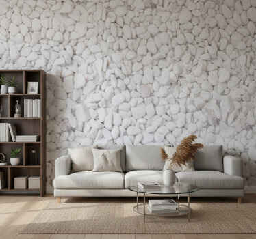 Stone wallpaper realistic white - TenStickers