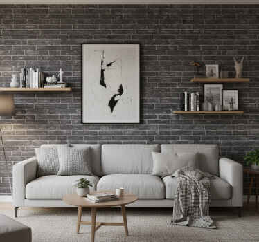 Ornamental wallpaper grey stone brick wall - TenStickers