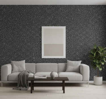 Ornamental wallpaper in gray stone vinyl texture - TenStickers