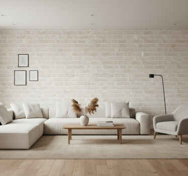 Tapete za dnevni boravak imitacija bijelog opeka - TenStickers