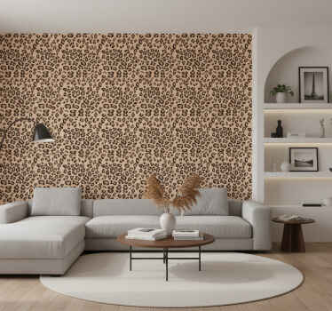 Living room wallpaper modern leopard print - TenStickers