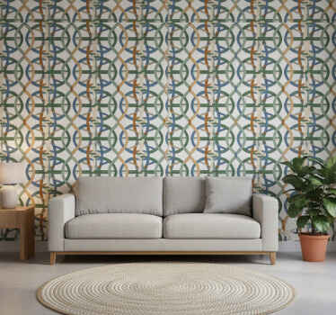 Living room wallpaper embroidered string texture - TenStickers