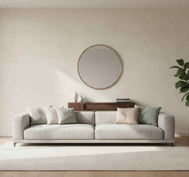 Living room wallpaper cream wavy embossed design - TenStickers