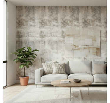Living room wallpaper weathered plaster finish - TenStickers