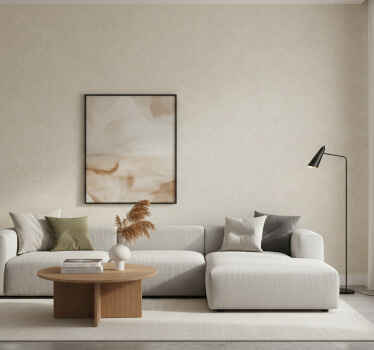 Living room wallpaper textured leaf design - TenStickers