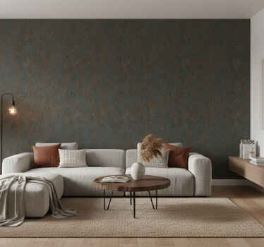 Living area wallpaper rustic copper floral design - TenStickers