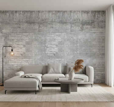 Papel tapiz para sala concreto industrial crudo - TenVinilo