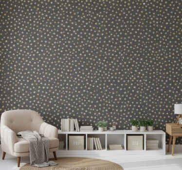 Golden stars wallpaper in bedroom - TenStickers