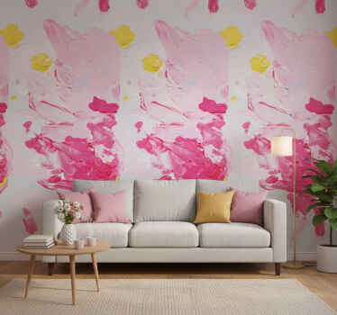 Carta da parati ornamentale pennellate acriliche colorate - TenStickers