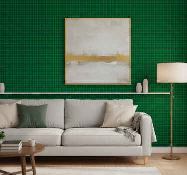 Carta da parati ornamentale motivo a quadretti verdi - TenStickers