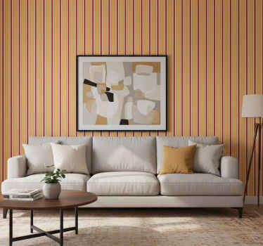 Vaaka-raitojen lämmin sävyinen ornamentti tapetti - Tenstickers